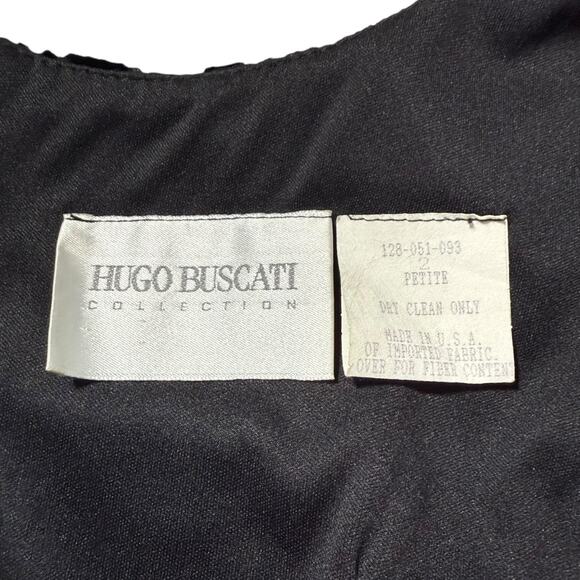 Vintage Hugo Buscati Collection Sleeveless Mini Dress Velvet Burnout Black 2P - Picture 3 of 9